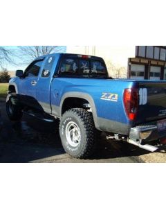 2005 GMC Canyon, TB cranked and shackles out back, 3" Performance Accessories body lift