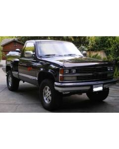 1989 Chevy Silverado Stepside with leveling kit, 3" body lift