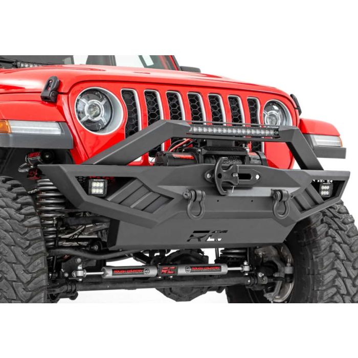 Rough Country Jeep Wrangler JK, JL, Unlimited, Gladiator JT Front Offroad  Bumper, Black Series LED 2018 2019