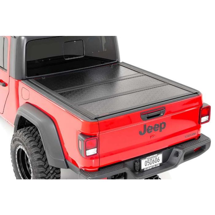 Rough Country Hard Low Profile Tri Fold Tonneau Cover Jeep Gladiator Jt 2020