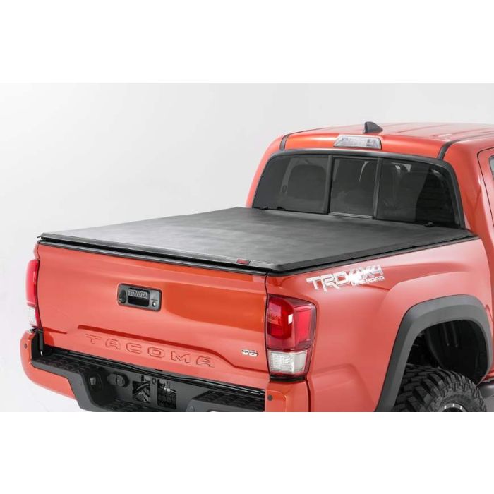 Rough Country Soft Tri Fold Tonneau Cover Toyota Tacoma 5 Ft Bed With Cargo Management 2016 2017 2018 2019 2020