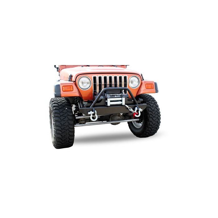 BullDog Winch Jeep Wrangler YJ, tj Front Stubby Bumper w/ Light Bar 1987  1988 1989 1990 1991 1992 1993 1994 1995 1996 1997 1998 1999 2000 2001 2002  2003 2004 2005 2006